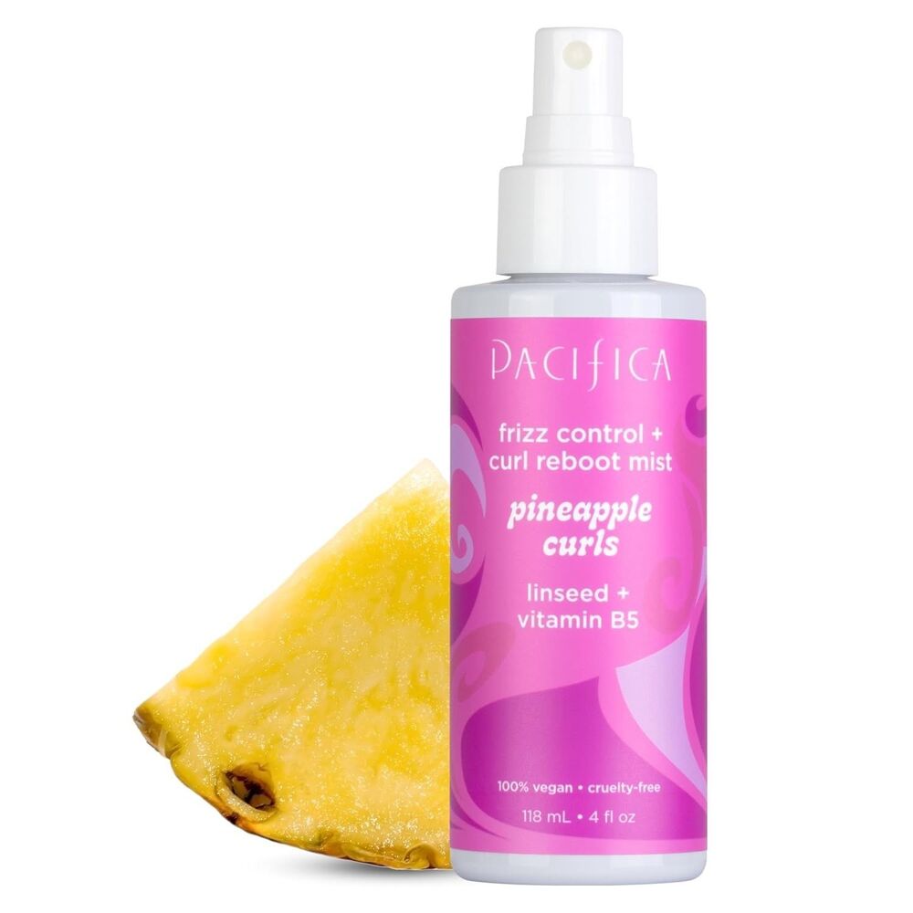 Pacifica Pineapple Curls Frizz Control Mist Curl Refresher 4oz Vitamin B5 Vegan